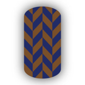 Navy Blue & Mocha Nail Art Designs