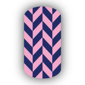 Navy Blue & Pink Nail Art Designs