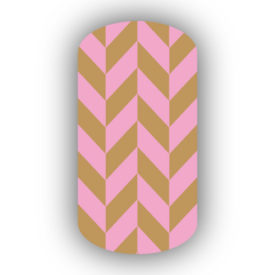 Pink & Caramel Nail Art Designs