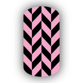 Pink & Black Nail Art Designs