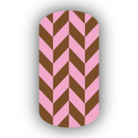 Pink & Mocha Nail Art Designs
