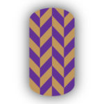 Caramel & Purple Herringbone Nail Wrap