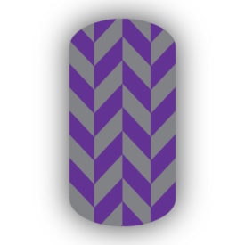 Purple & Dark Gray Nail Art Designs