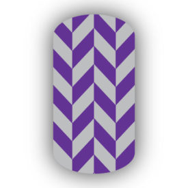 Purple & Light Gray Nail Art Designs