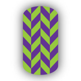 Purple & Lime Green Nail Art Designs