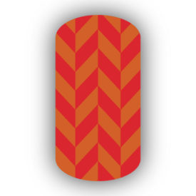 Red & Burnt Orange Nail Art Designs