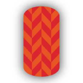 Red & Dark Orange Nail Art Designs
