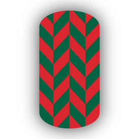 Red & Forest Green Nail Art Designs