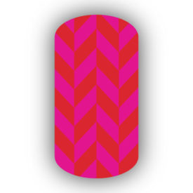 Red & Hot Pink Nail Art Designs
