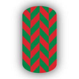 Red & Kelly Green Nail Art Designs