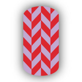 Red & Lavender Nail Art Designs