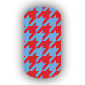 Light Blue & Red Nail Art Designs