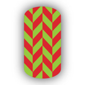 Red & Lime Green Nail Art Designs