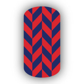 Red & Navy Blue Nail Art Designs