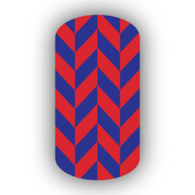 Red & Royal Blue Nail Art Designs