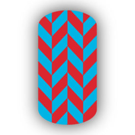 Red & Teal Nail Art Designs