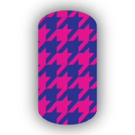 Hot Pink & Royal Blue Nail Art Designs