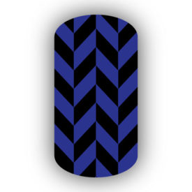 Black & Royal Blue Nail Art Designs