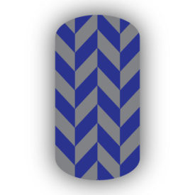 Dark Gray & Royal Blue Nail Art Designs