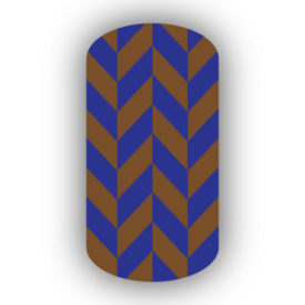 Mocha & Royal Blue Nail Art Designs
