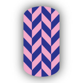 Pink & Royal Blue Nail Art Designs