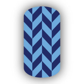 Navy Blue & Light Blue Nail Art Designs