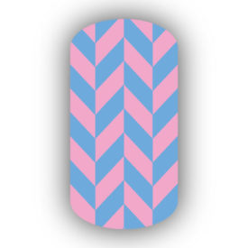 Pink & Light Blue Nail Art Designs