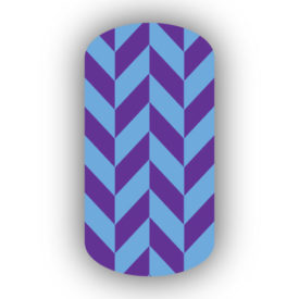 Purple & Light Blue Nail Art Designs