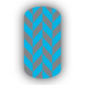 Teal & Dark Gray Nail Art Designs