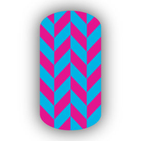 Teal & Hot Pink Nail Art Designs