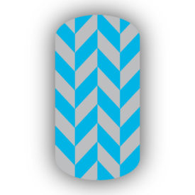 Teal & Silver Nail Art Designs