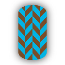 Teal & Mocha Nail Art Designs