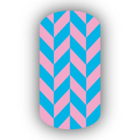 Teal & Pink Nail Art Designs