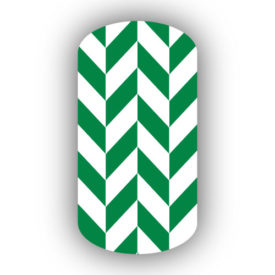 Kelly Green & White Nail Art Designs