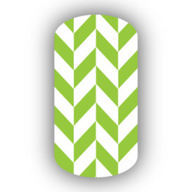 Lime Green & White Nail Art Designs