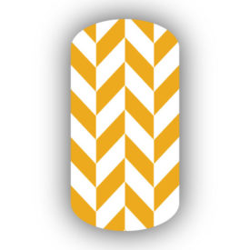 Mustard Yellow & White Nail Art Designs
