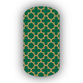 Forest Green & Caramel Nail Art Designs