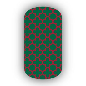 Forest Green & Crimson Nail Art Designs