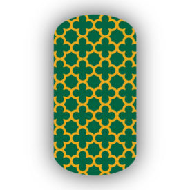 Forest Green & Mustard Yellow Nail Art Designs