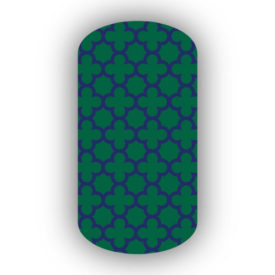 Forest Green & Navy Blue Nail Art Designs
