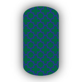 Forest Green & Royal Blue Nail Art Designs