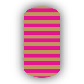 Caramel & Hot Pink Nail Art Designs