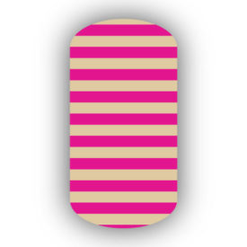 Cream & Hot Pink Nail Art Designs