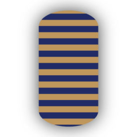 Caramel & Navy Blue Nail Art Designs