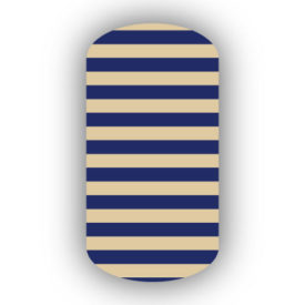 Cream & Navy Blue Nail Art Designs