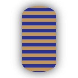 Royal Blue & Caramel Nail Art Designs