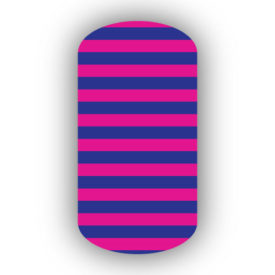 Royal Blue & Hot Pink Nail Art Designs