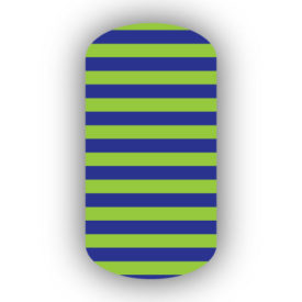 Royal Blue & Lime Green Nail Art Designs