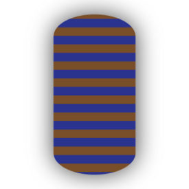 Royal Blue & Mocha Nail Art Designs