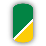 Kelly Green & Gold with White Diagonal Stripe Nail Wrap